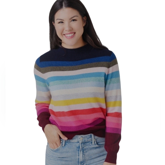 White + Warren Sweaters - Anthropologie White + Warren Multicoloured Cashmere Rolled Mock Neck Sweater XS